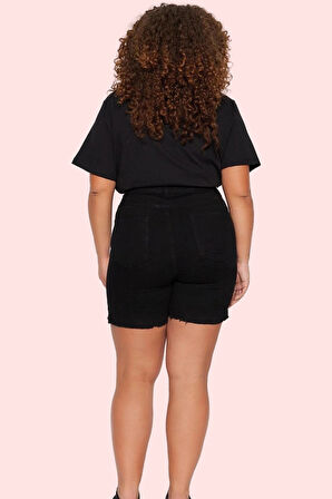 Kadın Denim Şort Yüksek Bel Skinny Esnek Günlük Kombinler Hafta Sonu Yaz Aylarının Vazgeçilmezi