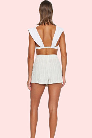 Kadın Şort Etek Keten Karışımlı Yazlık Plaj Renk Bağcıklı Günlük Kullanım Kaliteli Malzeme