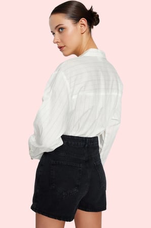 Kadın Denim Şort Etek Yüksek Bel Geniş Paça Pamuklu Günlük Kombinler Yaz Aylarının Vazgeçilmezi