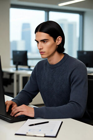 Unisex Fitted Dokulu Reglan Kol Bisiklet Yaka Kalın Triko Kazak Günlük Şıklık Ve Konfor Sunar