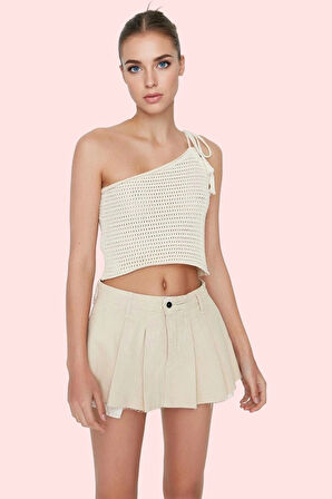 Kadın Denim Şort Etek Pileli Kısa Boy Pamuklu Yazlık Günlük Kullanım Yaz Aylarının Vazgeçilmezi