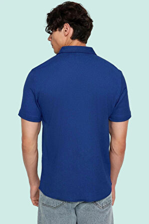 Erkek Basic Siluet Kısa Kol Gömlek Yaka Düğmeli Örme Rahat Günlük Yaz Aylarının Vazgeçilmezi