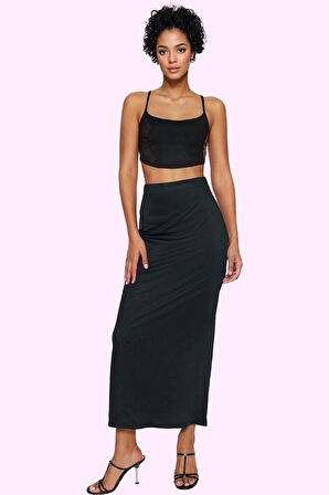 Kadın Maxi Yüksek Bel Kalem Etek Örme Kumaş Günlük Şıklık Hafta Sonu Yaz Aylarının Vazgeçilmezi