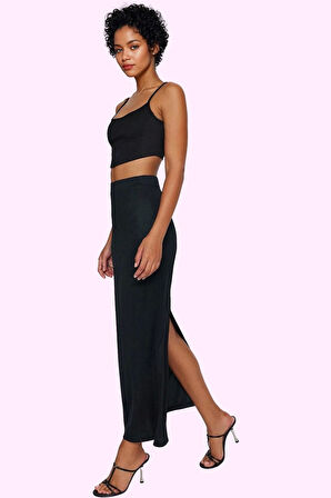 Kadın Maxi Yüksek Bel Kalem Etek Örme Kumaş Günlük Şıklık Hafta Sonu Yaz Aylarının Vazgeçilmezi