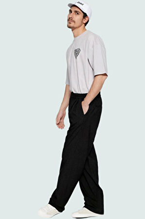 Erkek Bol Paça Wide Leg Pantolon Günlük Kullanım İçin Rahat Hafta Sonu Yaz Aylarının Vazgeçilmezi