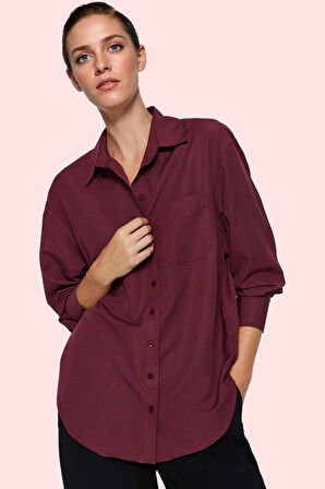 Kadın Boyfriend Geniş Kalıp Pamuklu Gömlek Günlük Casual Stil Hafta Sonu Dayanıklı Malzeme