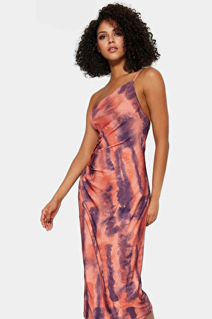 Şık Bodycon Midi Elbise İnce Askılı Polyester Kumaş Günlük Ve Özel Günler İçin Zarifane Tasarım