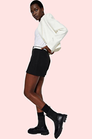 Kadın Şort Etek Yüksek Bel Kemerli Finike Dokuma Günlük Kombinler Yaz Aylarının Vazgeçilmezi