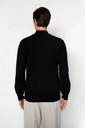 Erkek Regular Fit Dik Yaka Düz Triko Kazak Kışlık Basic Yumuşak Yapısıyla Günlük Kombinler İçin