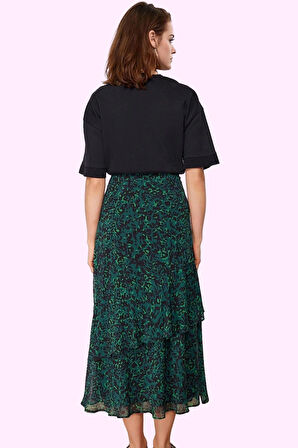 Kadın Maxi Kloş Animal Desenli Etek Astarlı Polyester Günlük Stil Yaz Aylarının Vazgeçilmezi