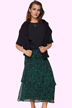 Kadın Maxi Kloş Animal Desenli Etek Astarlı Polyester Günlük Stil Yaz Aylarının Vazgeçilmezi