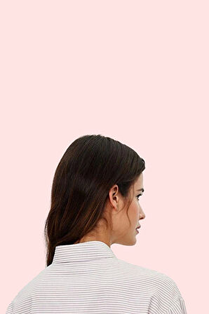 Kadın Oversize Çizgili Dokuma Gömlek Pamuklu Günlük Kombinler İçin Yaz Aylarının Vazgeçilmezi