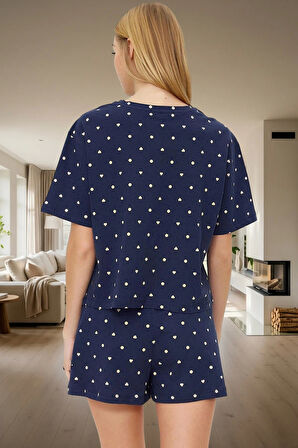 Kadın Kısa Kollu Regular Kalıp Pamuklu Pijama Takımı Uzun Ömürlü Premium Kalite Özel Tasarım