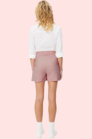 Kadın Şort Etek Yüksek Bel Dokuma Finike Kumaş Günlük Kullanım Hafta Sonu Kaliteli Malzeme