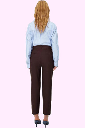 Kadın Dokuma Boru Paça Pantolon Normal Bel Cigarette Kalıp Günlük Kullanım Kaliteli Malzeme