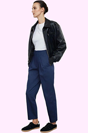 Kadın Yüksek Bel Havuç Kalıp Pantolon Pamuk Günlük Kullanım Hafta Sonu Yaz Aylarının Vazgeçilmezi