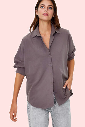 Kadın Oversize Pamuklu Dokuma Gömlek Basic Kalıp Günlük Kullanım İçin Yaz Aylarının Vazgeçilmezi