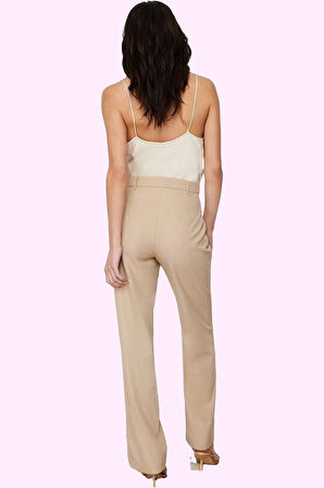 Kadın Yüksek Bel Straight Pantolon Dokuma Kumaş Casual Günlük Hafta Sonu Dayanıklı Malzeme