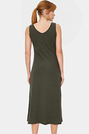 Kadın A line Midi Örme Elbise Rahat Günlük Stil Dayanıklı Malzeme Mükemmel Uyum Trend Tasarım