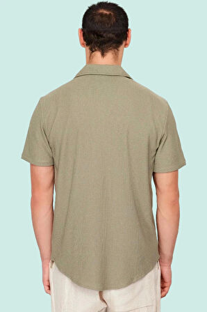 Erkek Regular Fit Apaş Yaka Kısa Kollu Gömlek Rahat Günlük Kullanım Yaz Aylarının Vazgeçilmezi