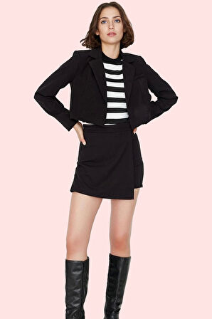 Kadın Şort Etek Yüksek Bel Dokuma Finike Kumaş Günlük Kullanım Hafta Sonu Kaliteli Malzeme