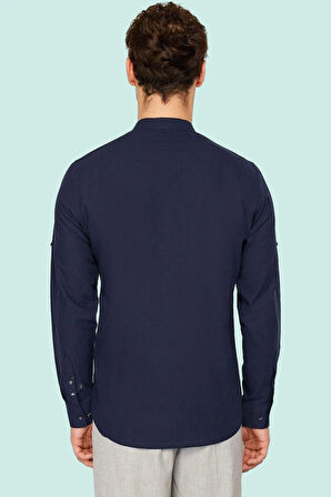 Erkek Basic Slim Fit Hakim Yaka Pamuklu Günlük Gömlek Hafta Sonu Yaz Aylarının Vazgeçilmezi