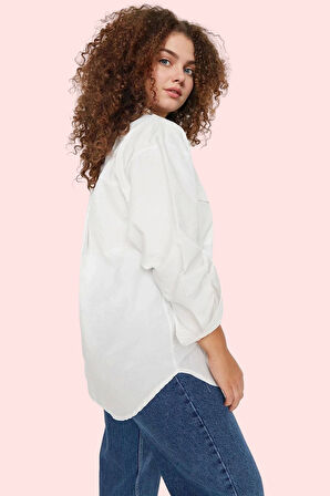 Kadın Büyük Beden Oversize Poplin Gömlek Renk Günlük Kullanım İçin Yaz Aylarının Vazgeçilmezi