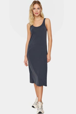 Şık Havuz Yaka Modal Elbise Rahat Kalıp Yazlık Günlük Kaliteli İşçilik Premium Kalite Modern Stil