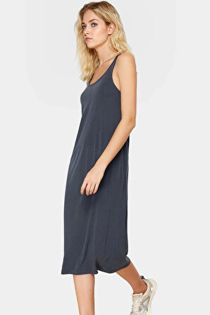 Şık Havuz Yaka Modal Elbise Rahat Kalıp Yazlık Günlük Kaliteli İşçilik Premium Kalite Modern Stil