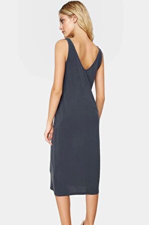 Şık Havuz Yaka Modal Elbise Rahat Kalıp Yazlık Günlük Kaliteli İşçilik Premium Kalite Modern Stil