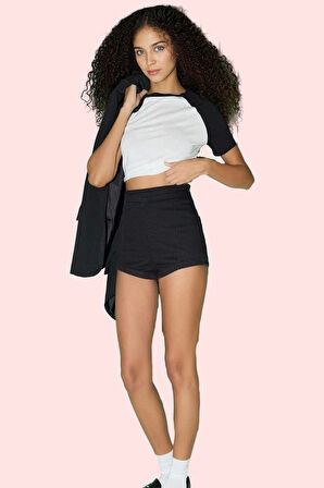 Kadın Denim Mini Şort Yüksek Bel Slim Fit Dar Paça Günlük Kombinler Yaz Aylarının Vazgeçilmezi