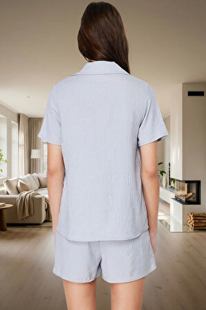 Kadın Nakışlı Regular Pijama Takımı Polyester Kumaştan Rahat Uyku İçin Kaliteli İşçilik