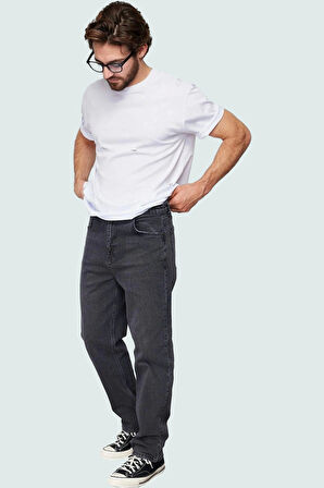 Erkek Baggy 90s Straight Fit Kot Pantolon Normal Bel Denim Günlük Kombinler Modern Tasarım