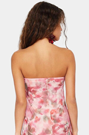 Maxi Elbise Çiçekli Desenli Esnek Örme Kumaş Günlük Stil Özel Tasarım Modern Rahat Ve Şık