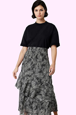 Kadın Maxi Kloş Animal Desenli Etek Astarlı Polyester Günlük Stil Yaz Aylarının Vazgeçilmezi