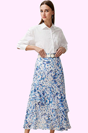 Kadın Maxi Kloş Animal Desenli Etek Astarlı Polyester Günlük Stil Yaz Aylarının Vazgeçilmezi