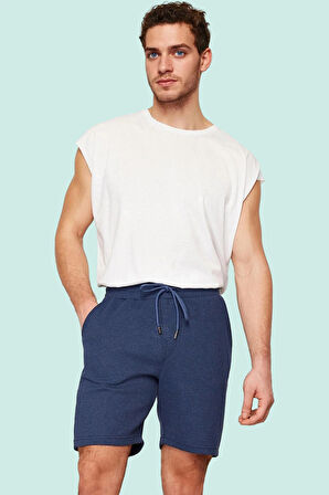 Erkek Slim Fit Dokulu Waffle Şort Lastikli Bel Rahat Günlük Yaz Hafta Sonu Kaliteli Malzeme