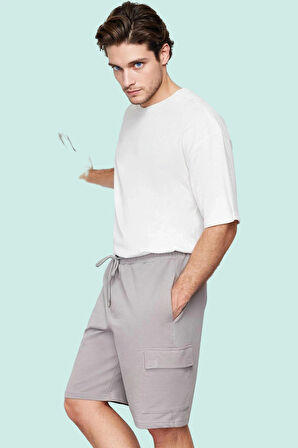 Erkek Geniş Paça Şort Aplike Detay Casual Günlük Stil Hafta Sonu Yaz Aylarının Vazgeçilmezi