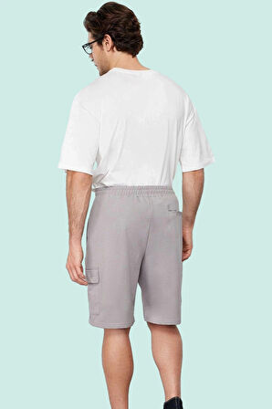 Erkek Geniş Paça Şort Aplike Detay Casual Günlük Stil Hafta Sonu Yaz Aylarının Vazgeçilmezi