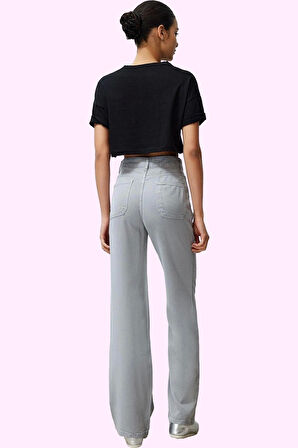 Kadın Geniş Paça Uzun Boy Düşük Bel Wide Leg Jean 100% Liyosel Günlük Stil Kaliteli Malzeme