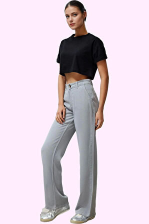 Kadın Geniş Paça Uzun Boy Düşük Bel Wide Leg Jean 100% Liyosel Günlük Stil Kaliteli Malzeme