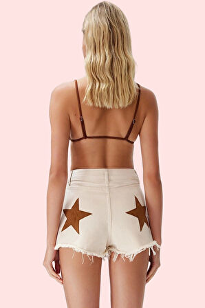 Kadın Denim Şort Yüksek Bel Dar Paça Pamuk Yazlık Plaj Günlük Kullanım Yaz Aylarının Vazgeçilmezi