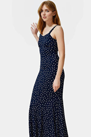 Maxi Elbise Çiçekli Desenli Bodycon Kalıp 94 Polyester 6 Elastan Yazlık Uzun Ömürlü Rahat Ve Şık