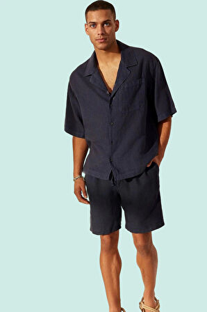 Erkek Regular Fit Keten Şort Rengi Boru Paça Yaz Aylarının Vazgeçilmezi Stilin Buluştuğu Yer