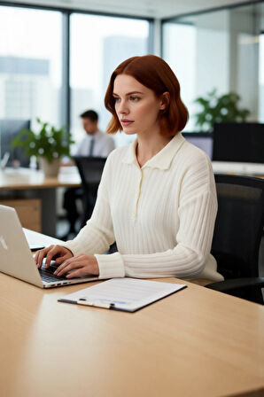 Kadın Oversize Kesim Düşük Kol Dik Yaka Fitilli Triko Kazak Kışlık Rahat ve Şık Günlük Kombinler