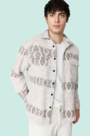 Kadın Unisex Regular Fit Etnik Desenli Oduncu Gömlek Kışlık Casual Tarz Yaz Aylarının Vazgeçilmezi