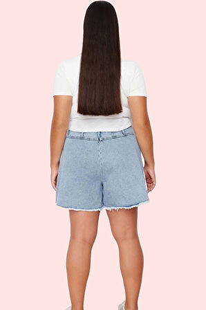 Kadın Denim Şort Etek Yüksek Bel Kısa Boy Yaz Günlük Kombinler Hafta Sonu Kaliteli Malzeme