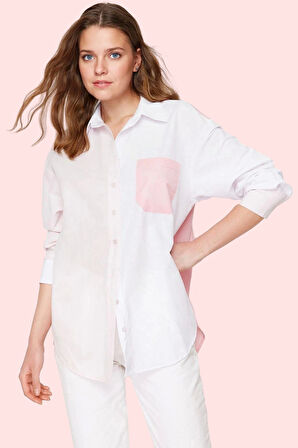 Kadın Oversize Geniş Kalıp Dokuma Gömlek Casual Günlük Hafta Sonu Yaz Aylarının Vazgeçilmezi