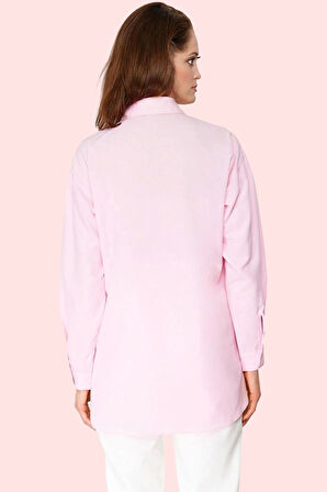 Kadın İncili Detaylı Pamuklu Dokuma Gömlek Günlük Kullanım İçin Yaz Aylarının Vazgeçilmezi