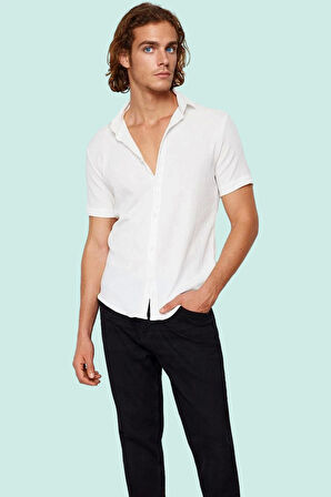 Erkek Basic Siluet Kısa Kol Gömlek Yaka Düğmeli Örme Rahat Günlük Yaz Aylarının Vazgeçilmezi